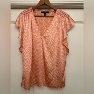 WHBM Peach Women's Flutter Sleeve Top